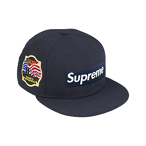 SUPREME x NEW ERA x FDNY - Boné Box Logo FW26 "Azul Marinho" -NOVO-