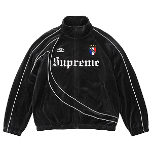 SUPREME x UMBRO - Jaqueta Velour Track "Preto" -NOVO-
