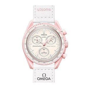 SWATCH x OMEGA - Relógio Bioceramic Mission To Venus "Branco/Rosa"  -NOVO-