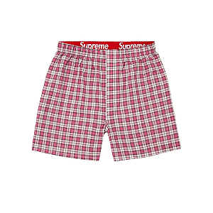 SUPREME x HANES - Cueca Samba-Canção Plaid (Unidade) "Rosa" -NOVO-