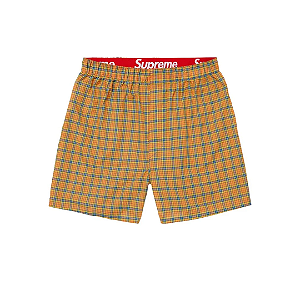 SUPREME x HANES - Cueca Samba-Canção Plaid (Unidade) "Amarelo" -NOVO-
