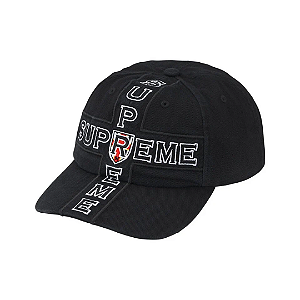 SUPREME - Boné Cross 6-Panel FW26 "Preto" -NOVO-