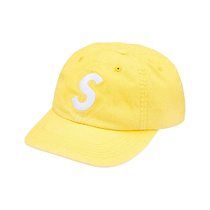 SUPREME - Boné Washed Canvas S Logo 6-Panel FW26 "Amarelo" -NOVO-