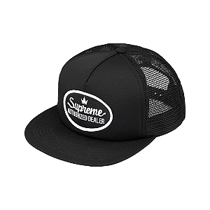 SUPREME - Boné Autorized Mesh Back 5-Panel FW26 "Preto" -NOVO-