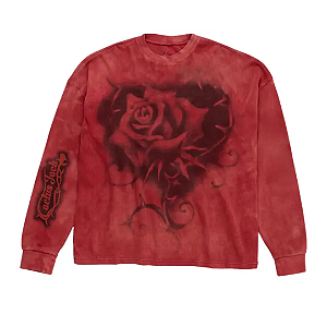 NIKE x TRAVIS SCOTT - Camisa Manga Longa Thermal Rhinestone Tie-Dye "Vermelho" -NOVO-