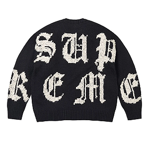SUPREME - Suéter Cross Stitch Logo "Preto" -NOVO-