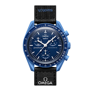 SWATCH x OMEGA - Relógio Bioceramic Moonswatch "Mission To Neptune" -NOVO-