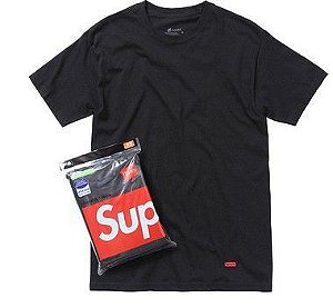 SUPREME x HANES - Pack c/3 Camisetas "Preto" -NOVO-