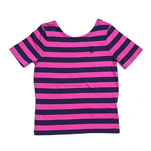 POLO RALPH LAUREN - Camiseta Stripe "Rosa" (Infantil) -NOVO-