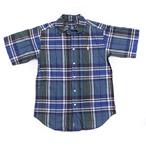 POLO RALPH LAUREN - Camisa Cotton Madras "Verde" (Infantil) -NOVO-