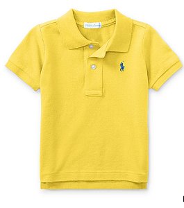 POLO RALPH LAUREN - Camisa Polo Cotton Mesh Kids "Amarelo" (Infantil) -NOVO-