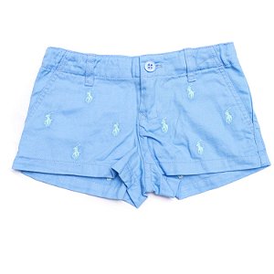 POLO RALPH LAUREN - Shorts Chino Monogram Pony "Azul Claro" (Infantil) -NOVO-