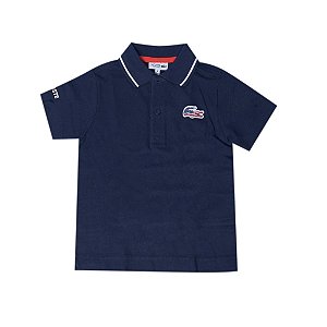 LACOSTE - Camisa Polo USA Flag "Azul" (Infantil) -USADO-