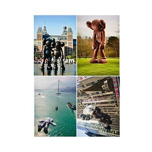 !KAWS - Kit c/4 Cartões Postais "Monumental Sculptures" -NOVO-