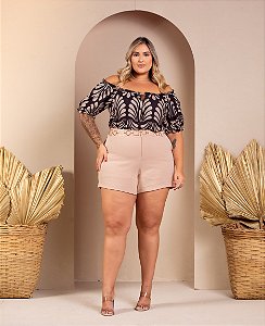 Short Airflow Básico Verde Paradise Quality Moda Plus Size Divas