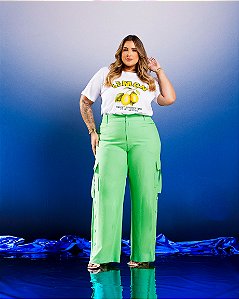 Calça Cargo Verde Waves Quality Moda Plus Size Divas Sale Loja