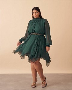 Vestido Verde After Quality Moda Plus Size Quebela Vibe 2433