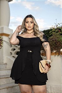 Conjunto Blusa Alongada Short Saia Florata Quality Moda Plus Size Milanjus Primavera