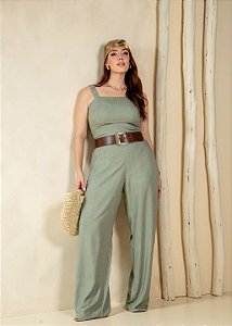 Calça Reta Salvia Quality Moda Plus Size Miareli Primavera