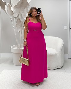 Vestido Midi Rosa Quality Moda Plus Size Milliossi Primavera loja