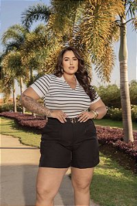 Blusa Gola Pólo Garden Quality Moda Plus Size Divas Primavera