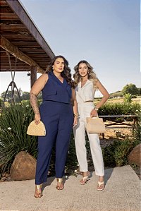 Conjunto Colete e Calça Quality Moda Plus Size Divas Primavera