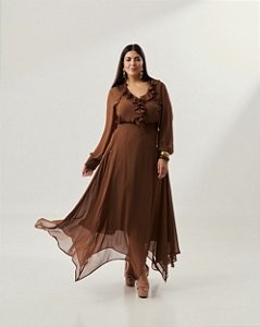 Conjunto Blusa e Saia Longa Quality Moda Plus Size Quebela Primavera