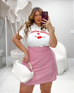 T-shirt Amour Quality Moda Plus Size Duas Primavera