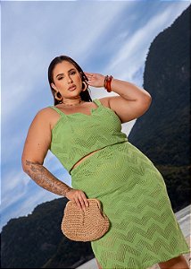 Crooped Verde Quality Moda Plus Size Miareli Primavera