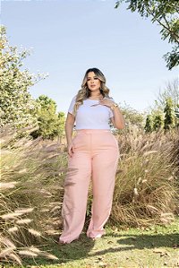Calça Pantalona Listras Quality Moda Plus Size Milanjus Primavera