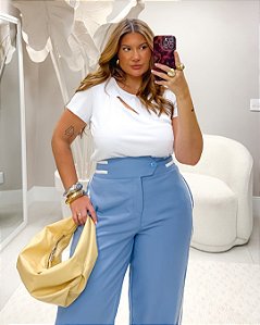 Blusa MM Recorte Quality Moda Plus Size Milanjus Primavera