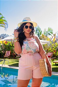 Blusa de Alça Regata Floral Quality Moda Plus Size Divas Primavera