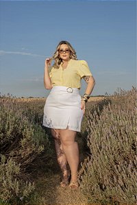 Saia Shorts Fivela Quality Moda Plus Size Milanjus Primavera