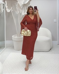 Vestido Tricot Quality Moda Plus Size Quebela Primavera