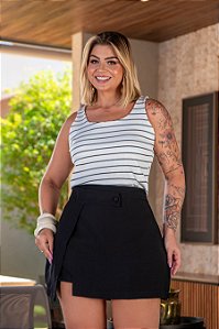 Regata Listrada Branca Quality Moda Plus Size Milliossi Primavera