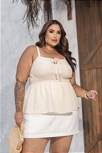 Bata de Alça Baunilha Quality Moda Plus Size Divas Primavera