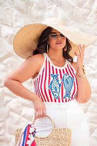 Regata Sardines Listrada Quality Moda Plus Size Duas Primavera