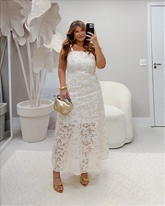 Vestido Tomara que Caia Off White Quality Moda Plus Size Divas Verão loja