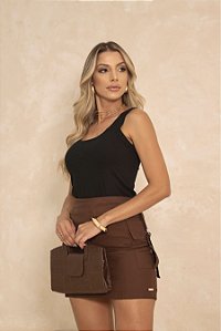 Blusa Regata Canelada U Preto Quality Moda Plus Size dvs Alto