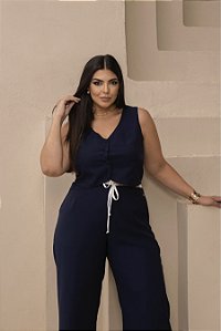 Colete Alfaiataria Marinho Quality Moda Plus Size dvs Alto
