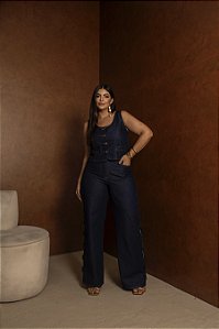 Calça Jeans Wid Leg Recortes Laterais Quality Moda Plus Size dvs Alto