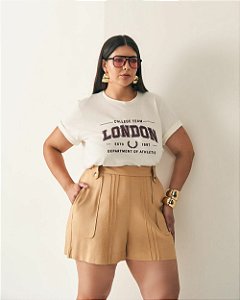 Tshirt London Vinho Moda Plus Size Alto qbl