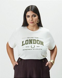 Tshirt London Verde Moda Plus Size Alto qbl