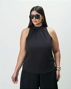 Blusa Gola Alta Preta Quality Moda Plus Size Outono qbl loja Outono