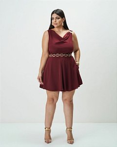 Macaquinho Degage Vinho Quality Moda Plus Size Outono qbl Preview