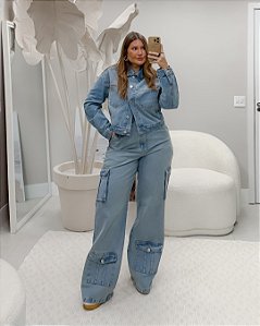 Calça Jeans Cargo Denim Quality Moda Plus Size dvs Outono Preview