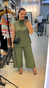 Conjunto Malha Tricot Verde Quality Moda Plus Size dub Inverno loja