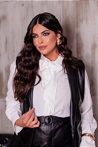 Camisa Laço Gravatta Off White Quality Moda Plus Size dub outono loja