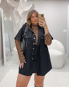 Blusa Manga Longa Tule Animal Print Quality Moda Plus Size rml Outono Preview