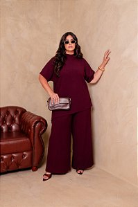 Conjunto Comfy Ondule Marsalla Quality Moda Plus Size dub outono Preview